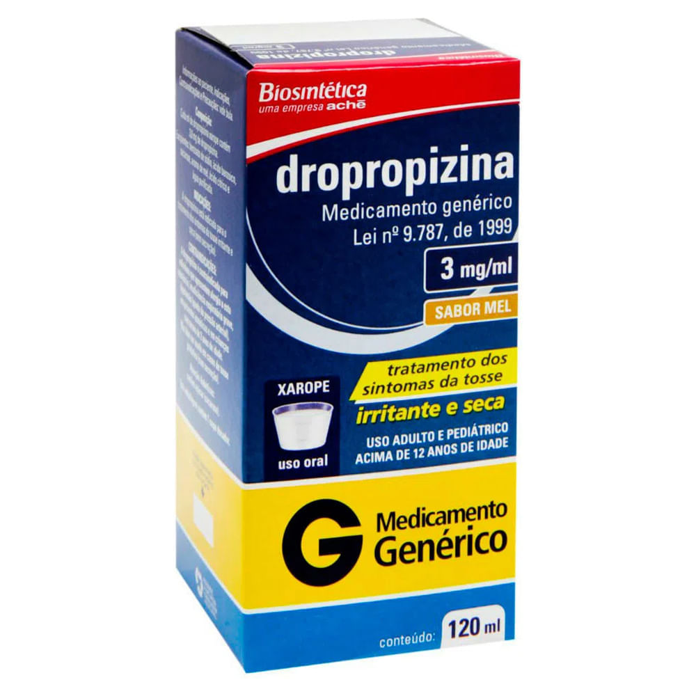 Dropropizina 3mg/ml Biosintética Sabor Mel 120ml + Copo Dosador