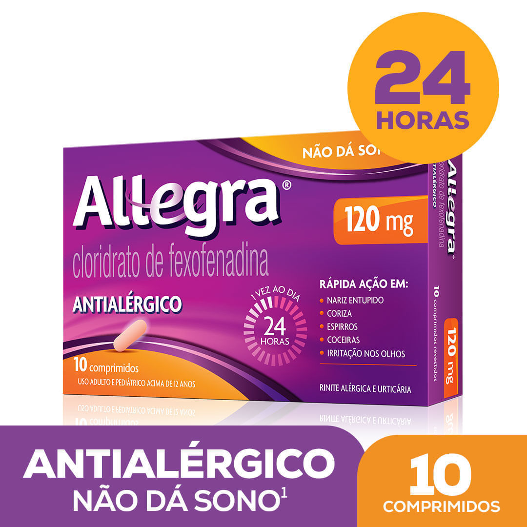 Antialérgico Allegra 120mg 10 Comprimidos Revestidos
