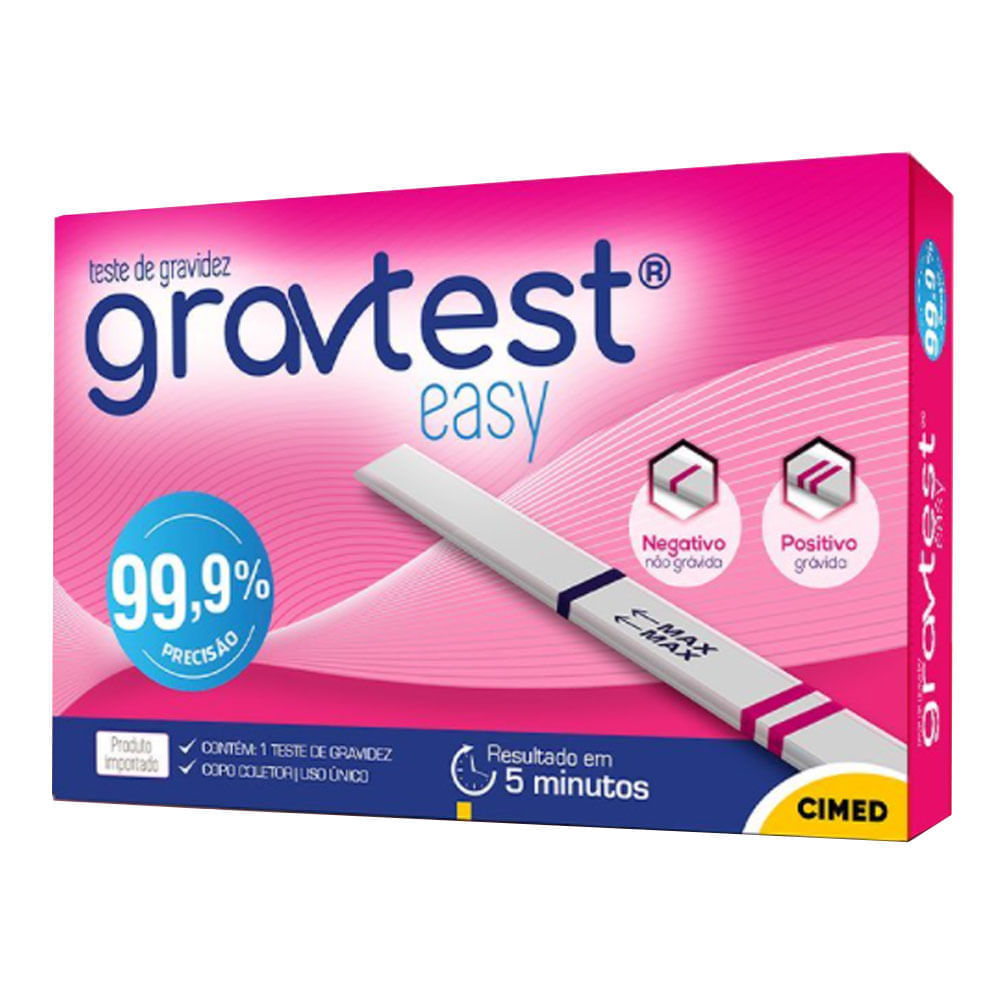 Teste de Gravidez Grav Test Easy 1 Teste + Copo Coletor