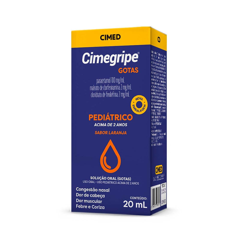 Cimegripe Gotas Sabor Laranja 20ml