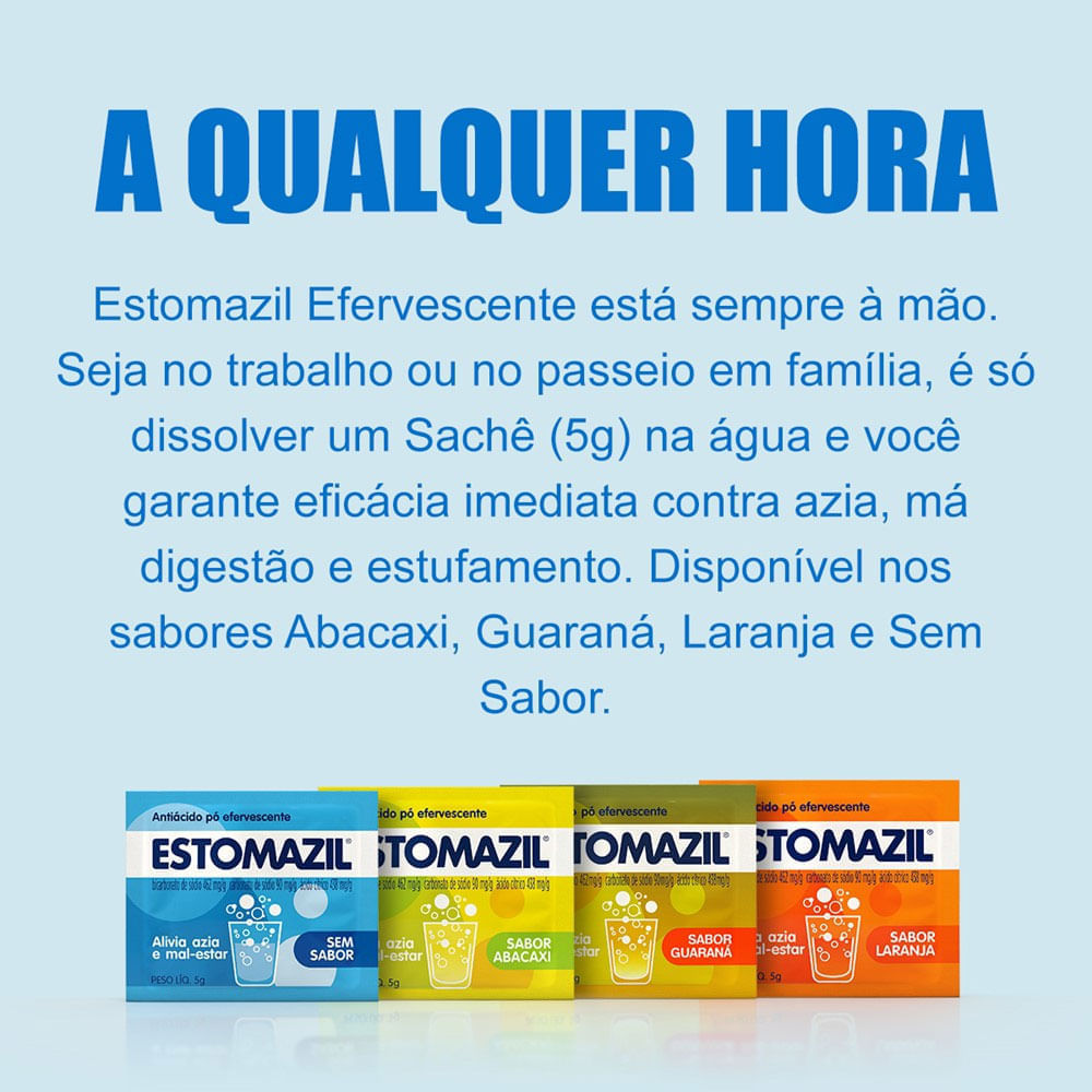Estomazil Pó Efervescente Sabor Abacaxi Sachê 5g