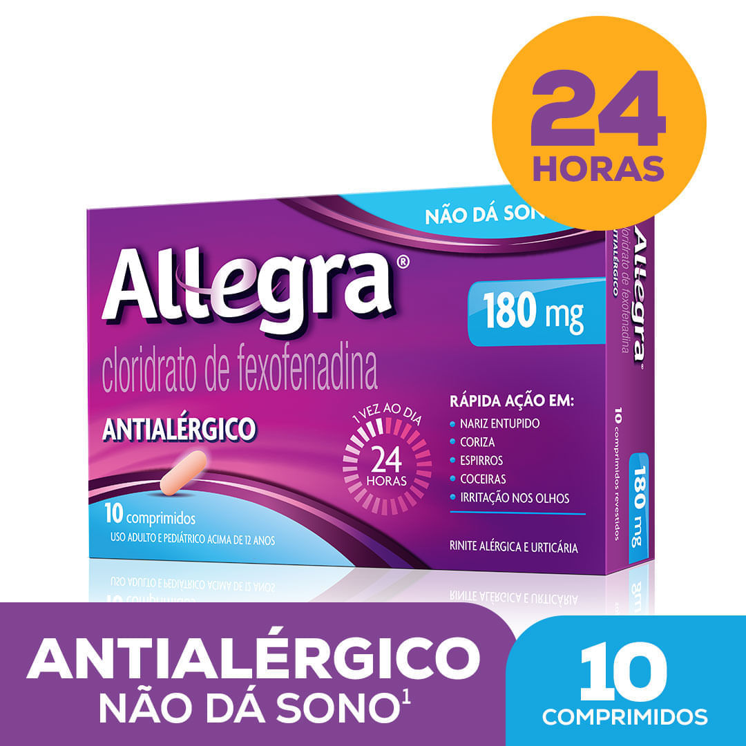 Antialérgico Allegra 180mg 10 Comprimidos Revestidos