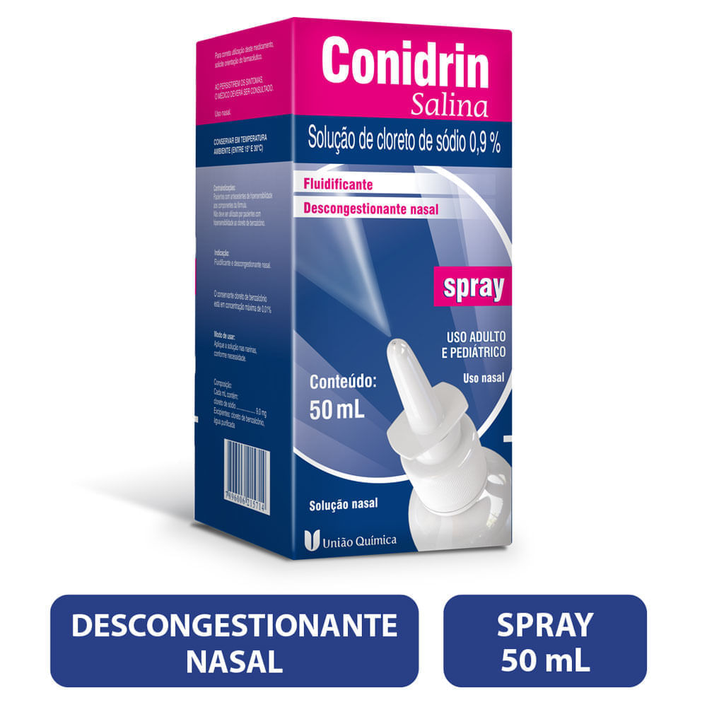 Conidrin Salina Spray Soluçao Nasal 0,9% 50Ml
