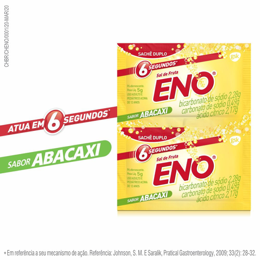 Sal de Fruta ENO Abacaxi Efervescente c/2 Sachês de 5g Cada