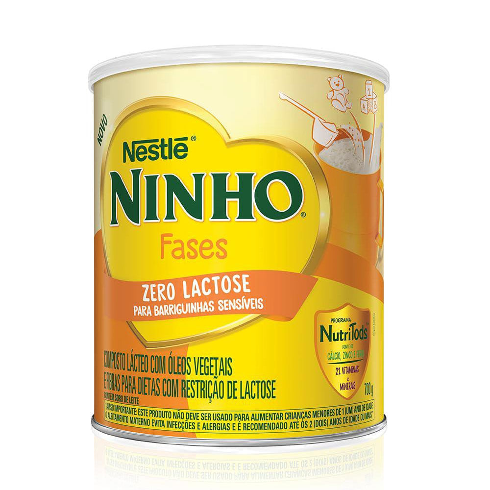LEITE EM PO NINHO FASES ZERO LACTOSE 700G