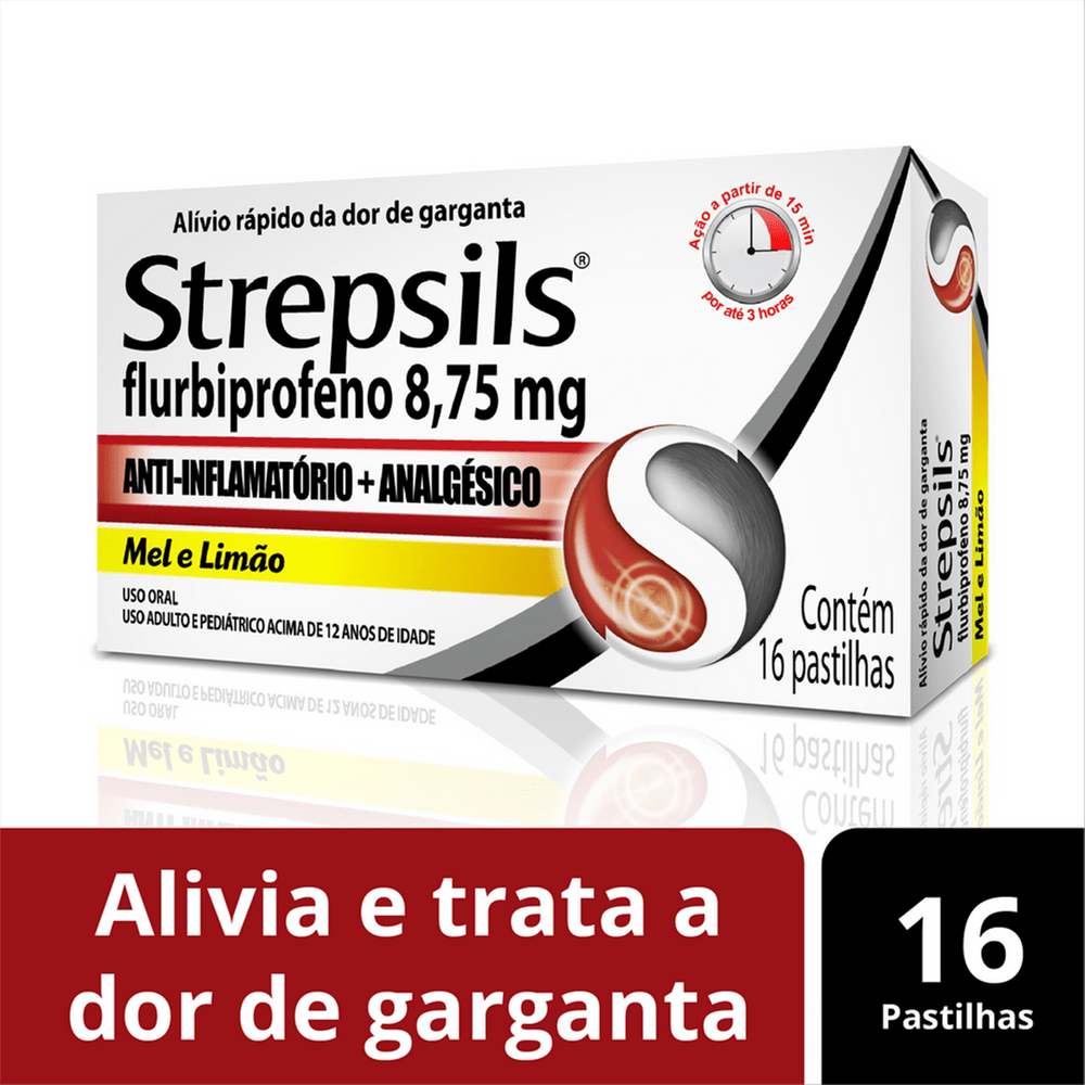 Strepsils Mel e Limão Caixa 16 Pastilhas
