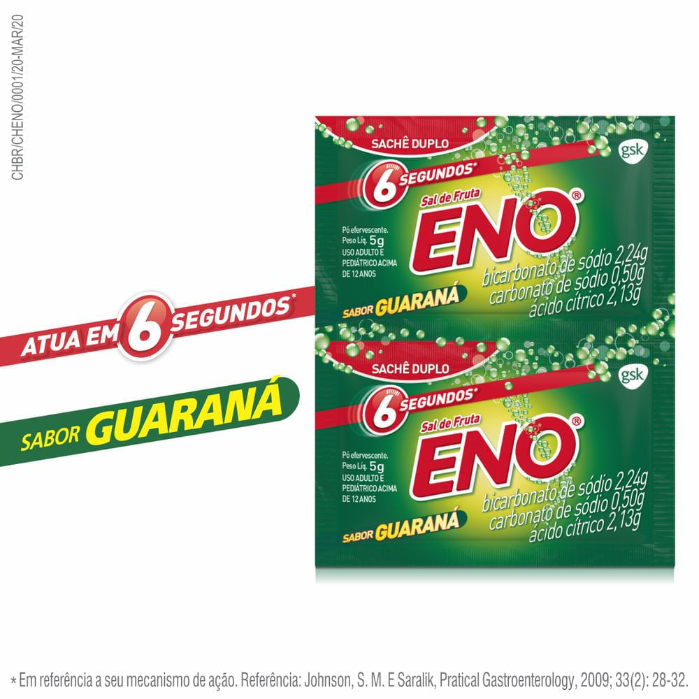 Eno Sal Fruta Eno Guaraná 5gr Azia Queimação - Cx 60 Sachês
