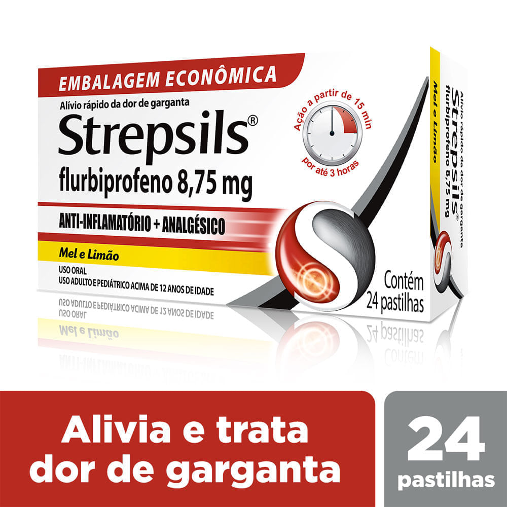 STREPSILS MEL E LIMAO COM 24 PASTILHAS