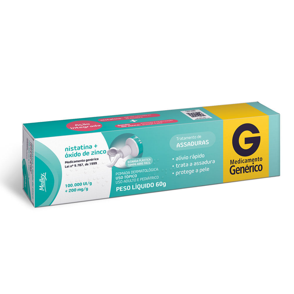 Nistatina + Óxido de Zinco Medley Genérico Pomada 60g