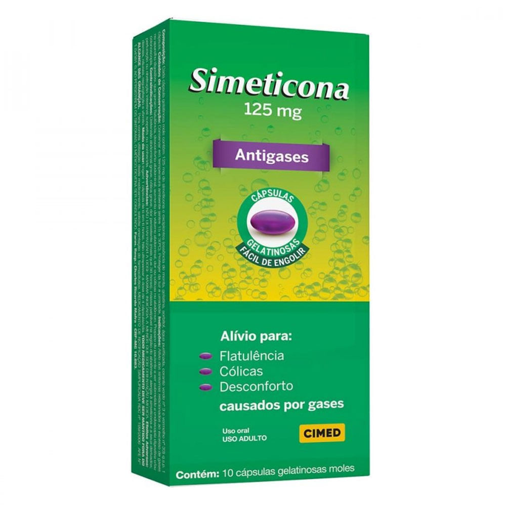Antigases Simeticona 125mg 10 Cápsulas
