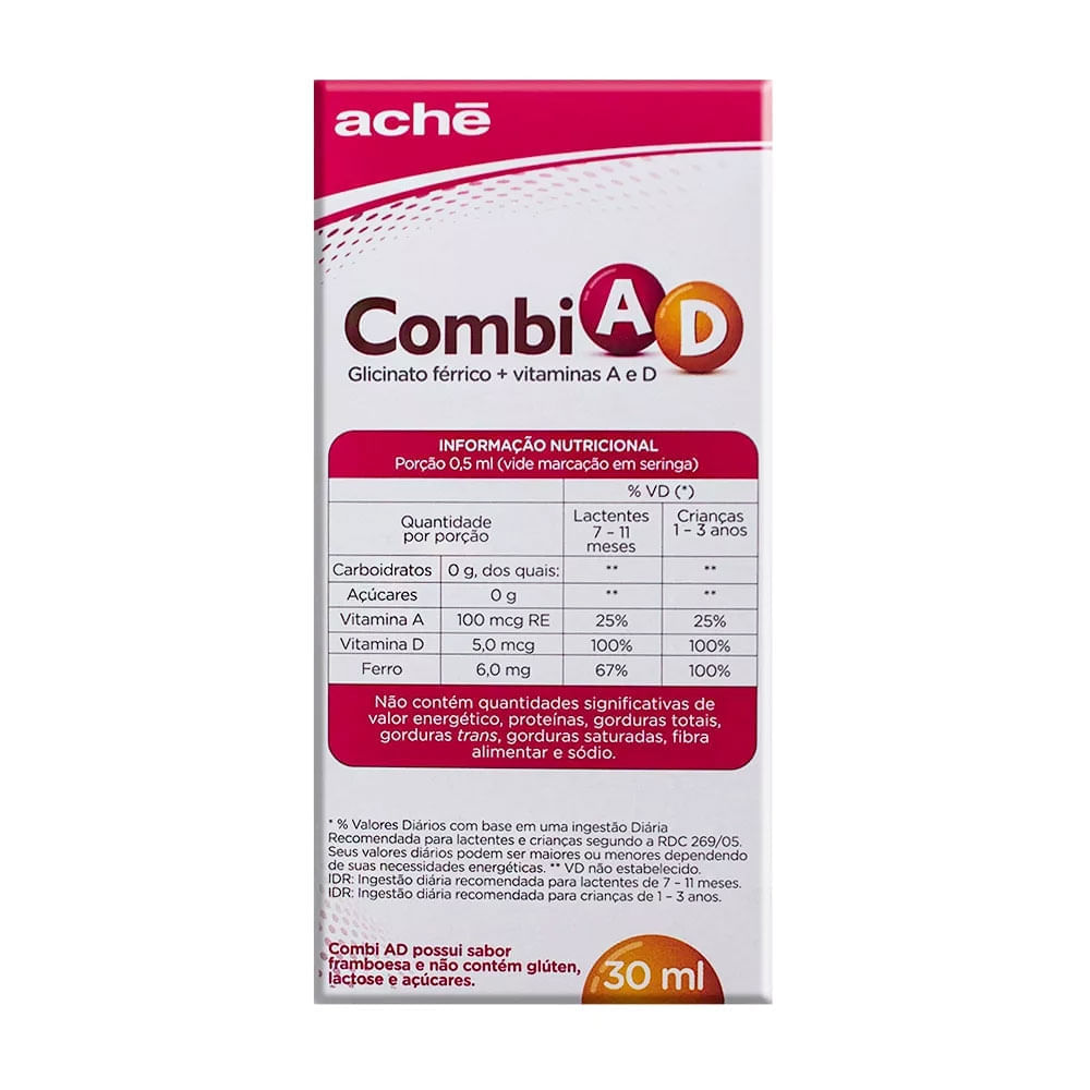 Encontraproduto.com.br - Combi AD Sabor Framboesa Solução 30mL