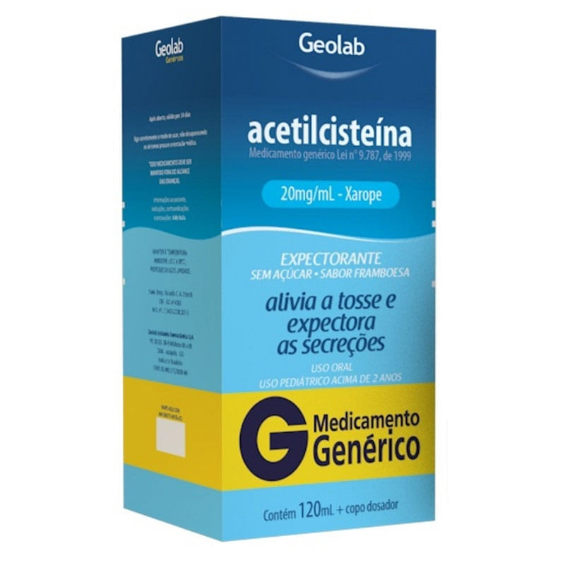 Acetilcisteina Xarope Infantil 20Mg/Ml 120Ml Geolab 