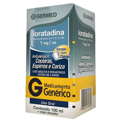 Loratadina 1mg Xarope 100ml - Genérico - Germed