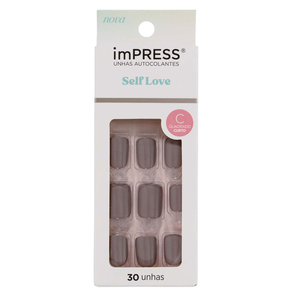 Unhas Autocolantes Kiss Ny Impress Extra Quadrado Curto