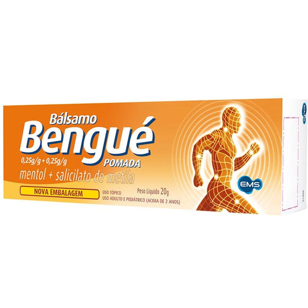 Analgésico, Antirreumático, Relaxante Muscular e Anti-inflamatório Bálsamo Bengué 0,10g + 0,15g 20g Pomada