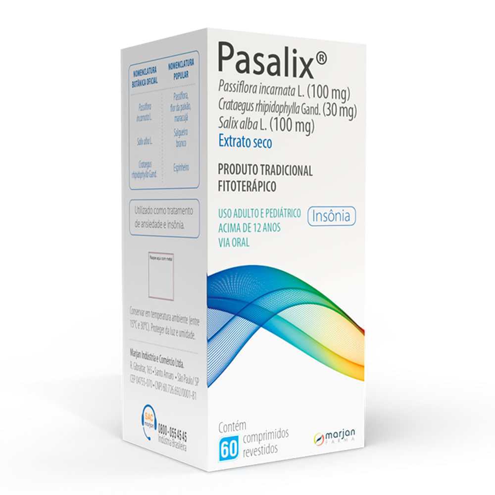 Pasalix 100mg + 30mg + 100mg Comprimido Revestido - Caixa com 60 Comprimidos