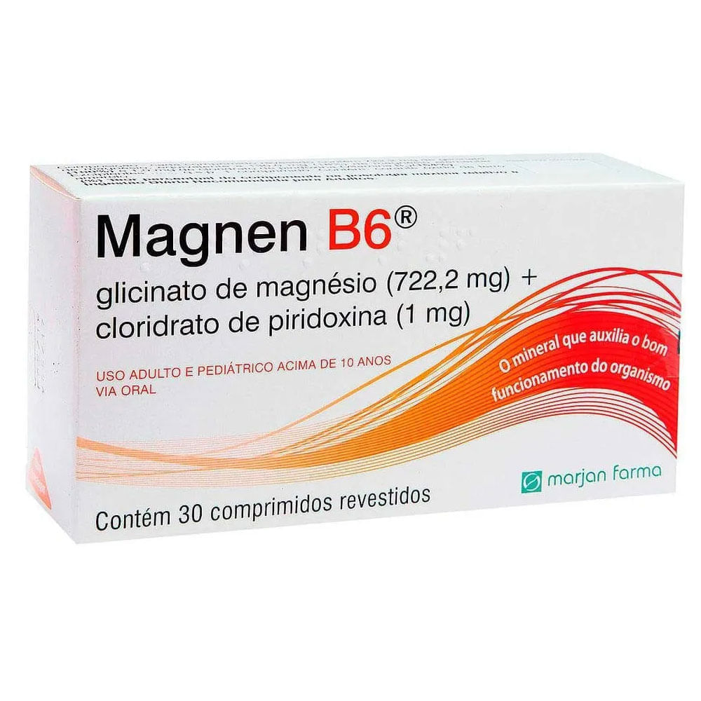 Magnen B6 Marjan Farma Caixa 30 Comprimidos Revestidos