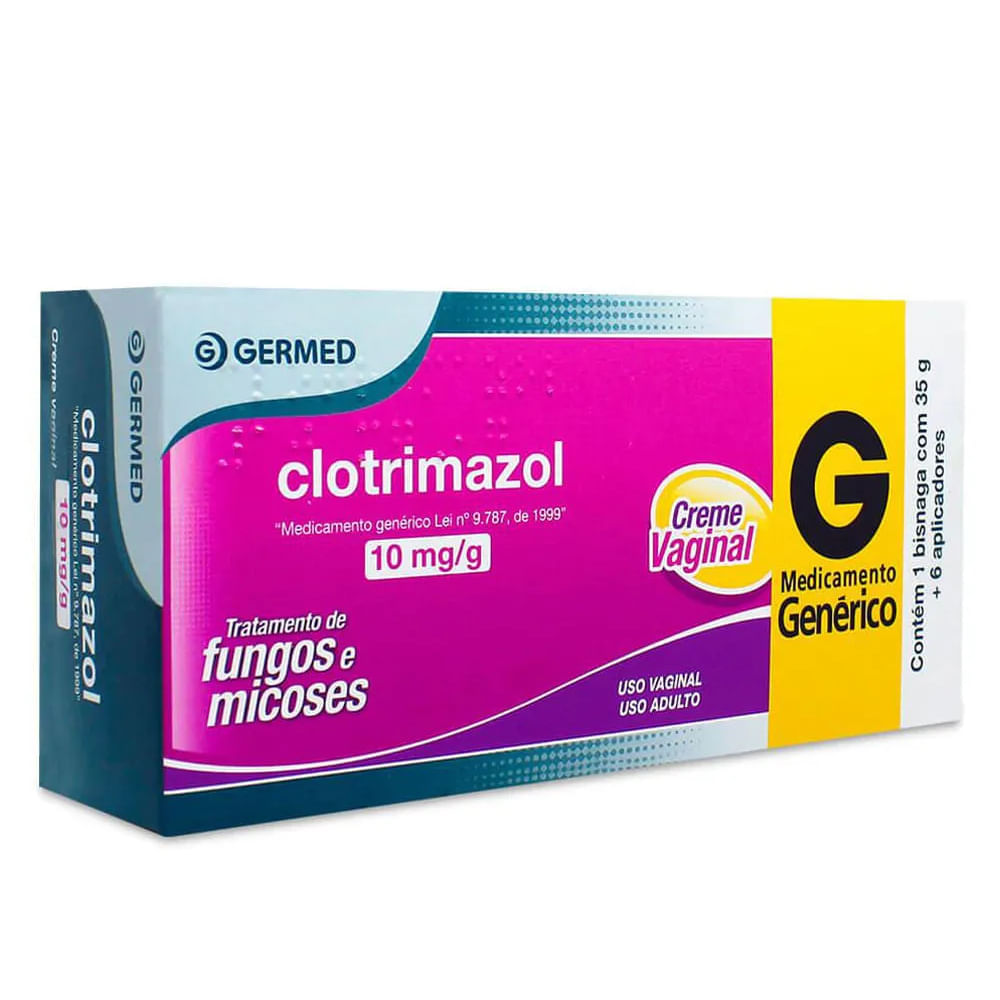 Clotrimazol Creme Vaginal 10mg/g Bisnaga 35g + 6 Aplicadores - Germed