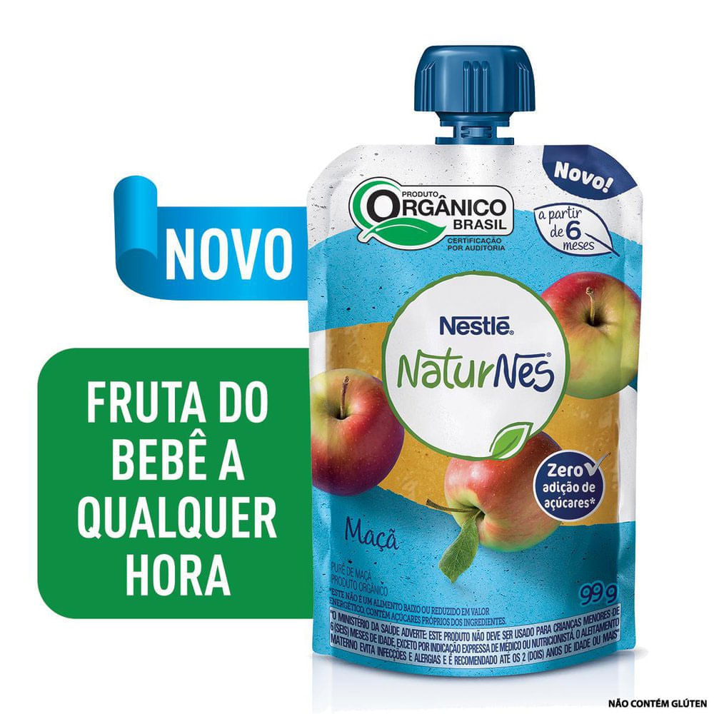 Purê Orgânico Nestlé Naturnes Maçã - 99g
