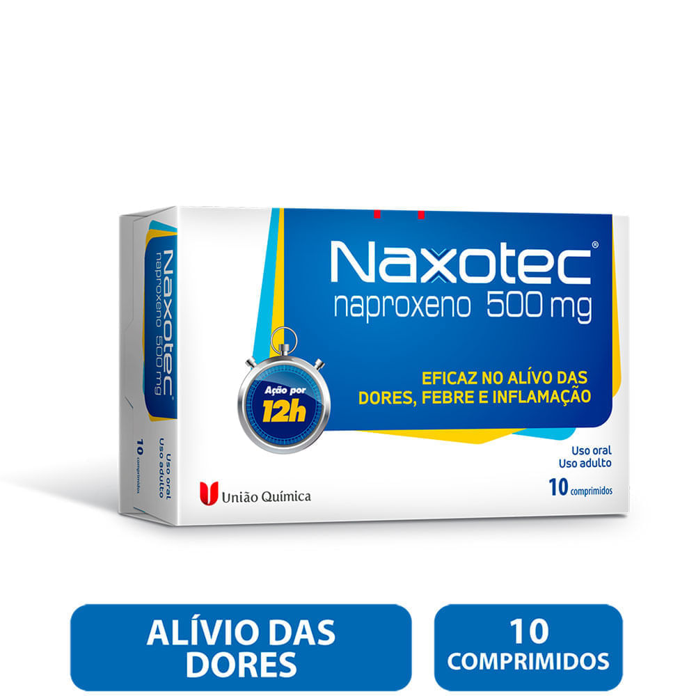 Naxotec Naproxeno 500Mg Com 10 Comprimidos
