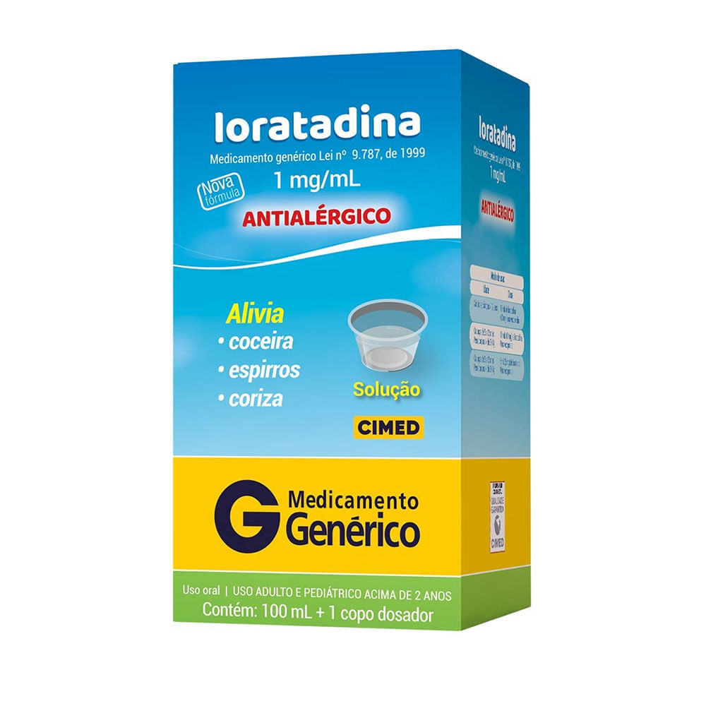 Loratadina 1mg/ml Frasco 100ml + Copo Dosador - Cimed