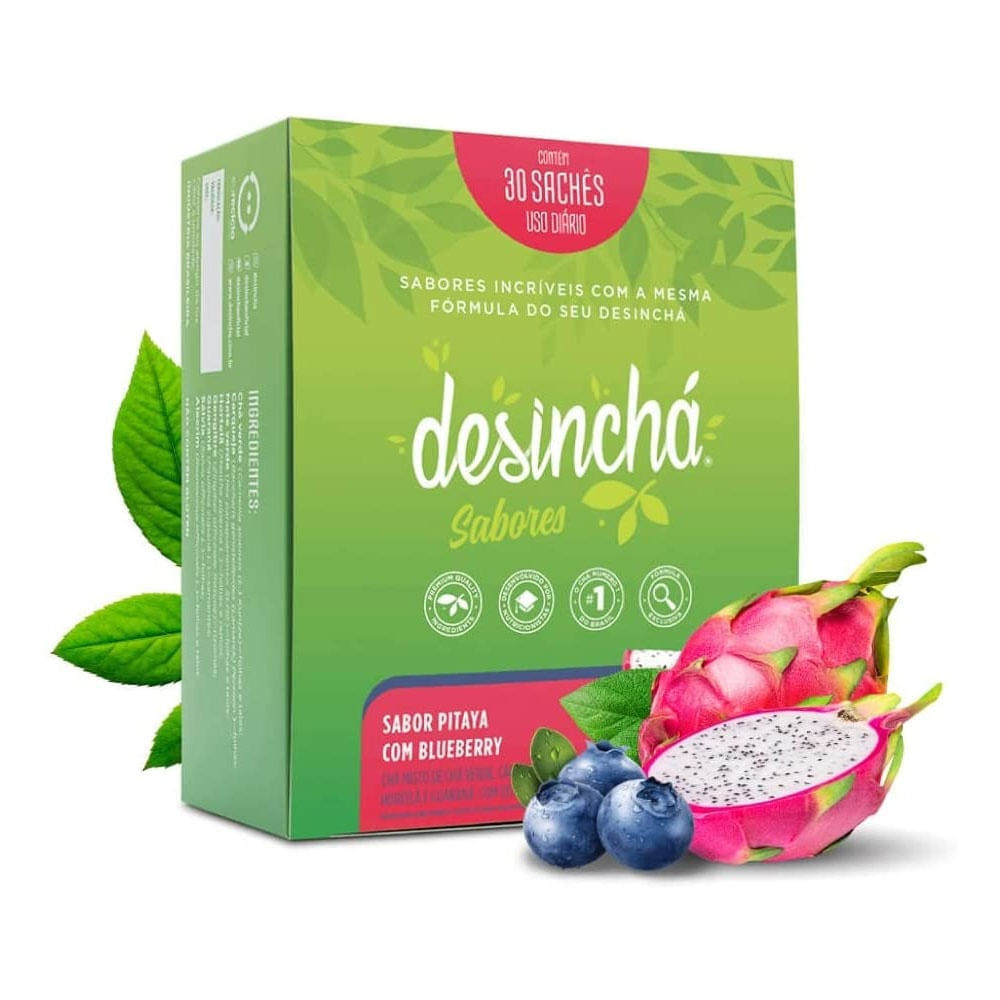 CHA DESINCHA PITAYA COM BLUBERRY COM 30 SACHES
