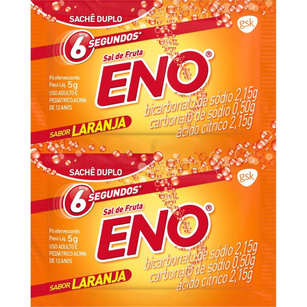 Sal de Fruta Eno Laranja Pó Efervescente 2 Envelopes 5g
