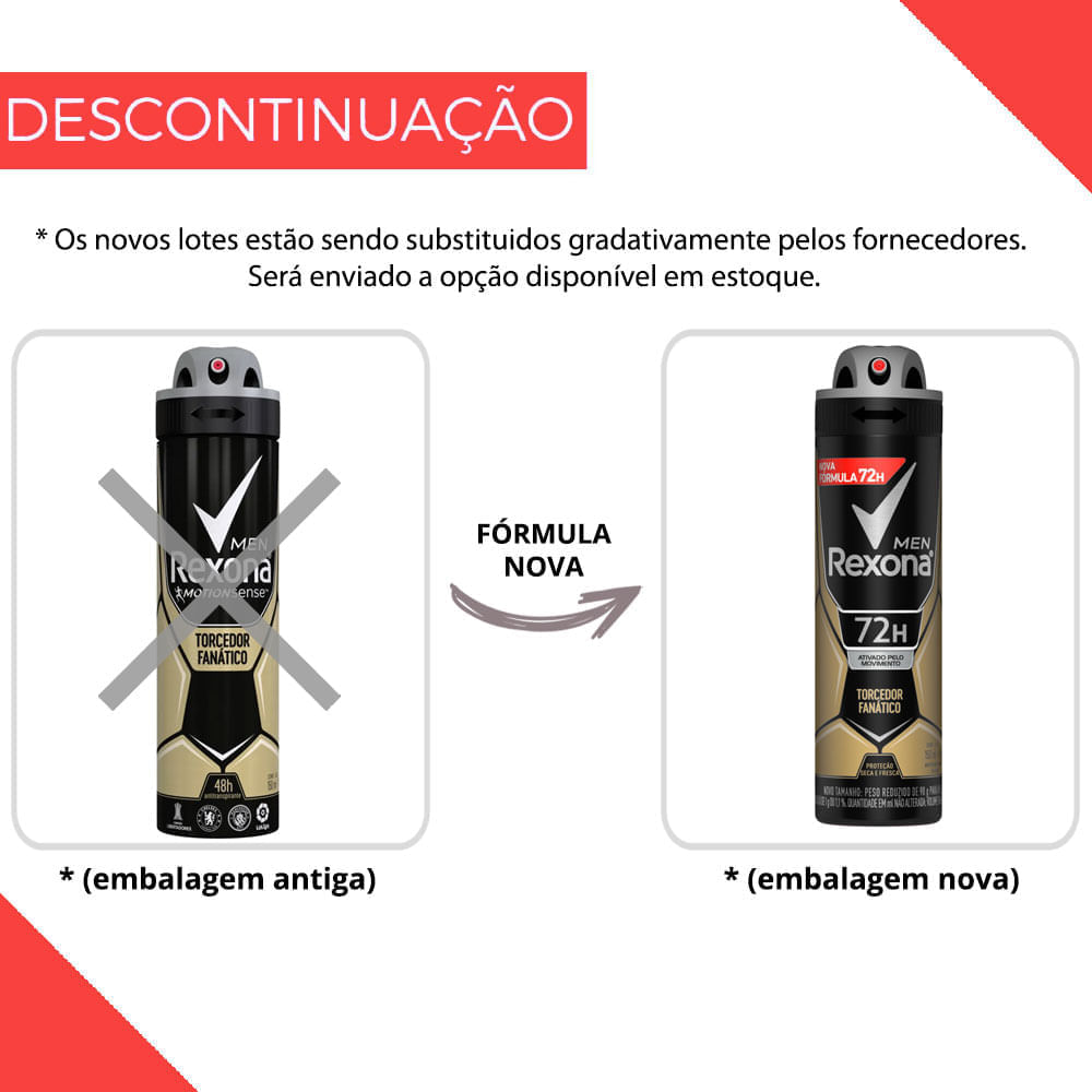 Desodorante Antitranspirante Aerosol Masculino Rexona Torcedor Fanático 72 horas 150ml