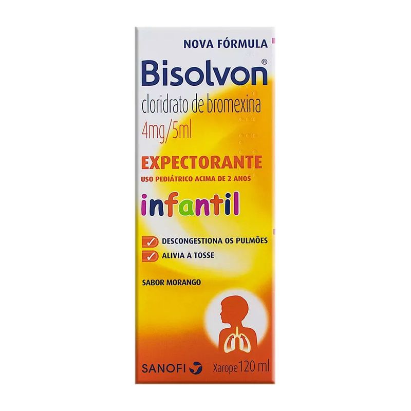 Bisolvon Xarope Expectorante Infantil Sabor Morango 120mL - Farmadelivery