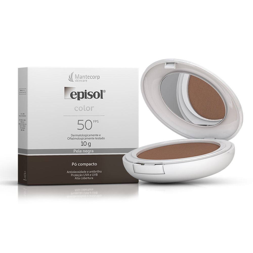 Protetor Solar Episol Color Base Negra Po Compacto FPS50 10g