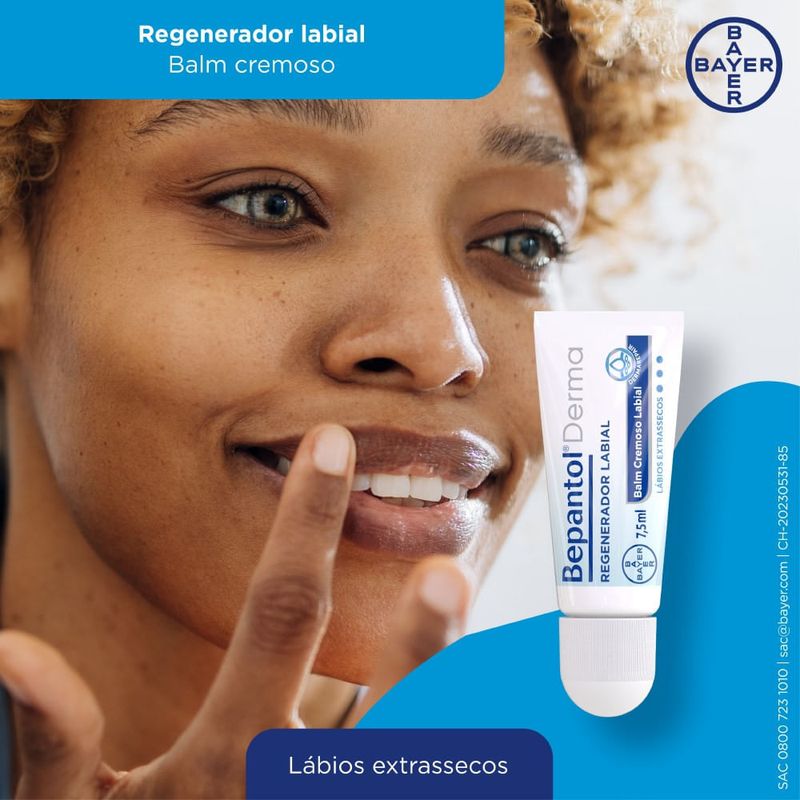 Bepantol Derma Creme Hidratante Regenerador Labial 7,5mL - Farmadelivery