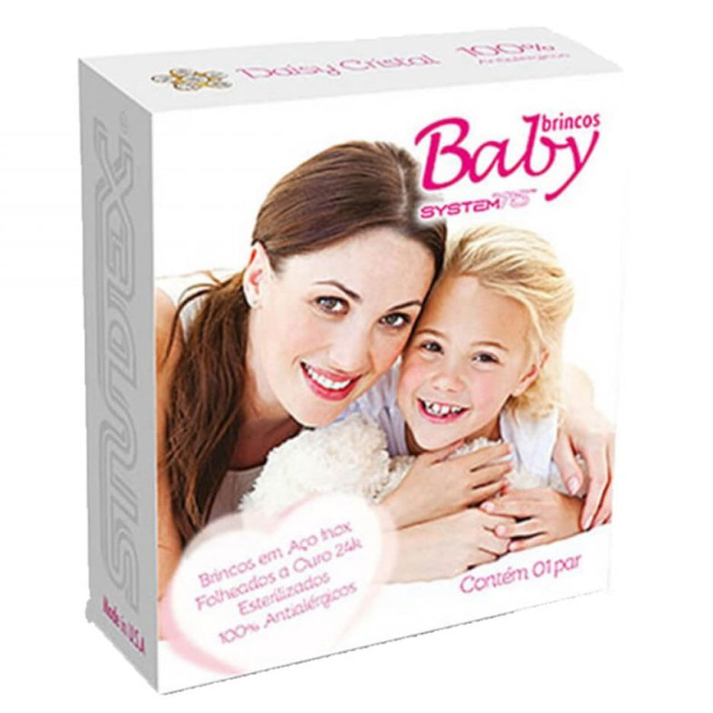 Encontraproduto.com.br - Brincos Studex Baby Daisy Cristal
