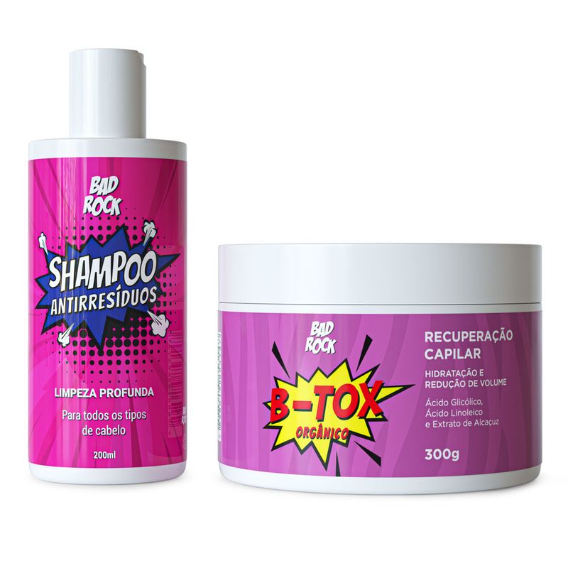 kit-bad-rock-b-tox-organico-300g-shampoo-antirresiduos-200ml