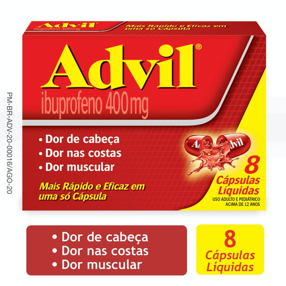 Advil Extra Wyeth 400mg | Com 8 Cápsulas