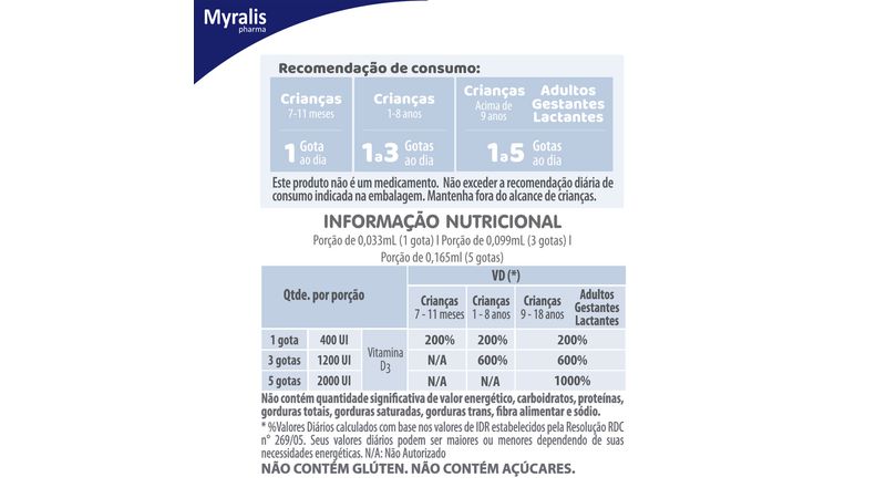 Myralis em Casa. Vitamina D Colecalciferol DPrev 4000Ui c/30 Cpr