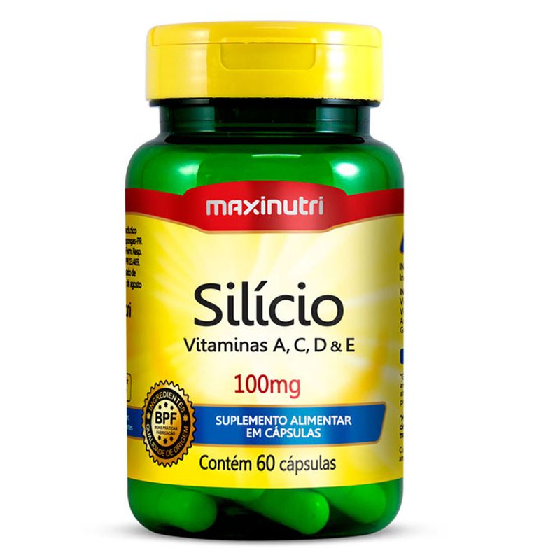 Silício +Vitaminas A, B, C D e E Maxinutri 100mg 60 Cápsulas em Oferta