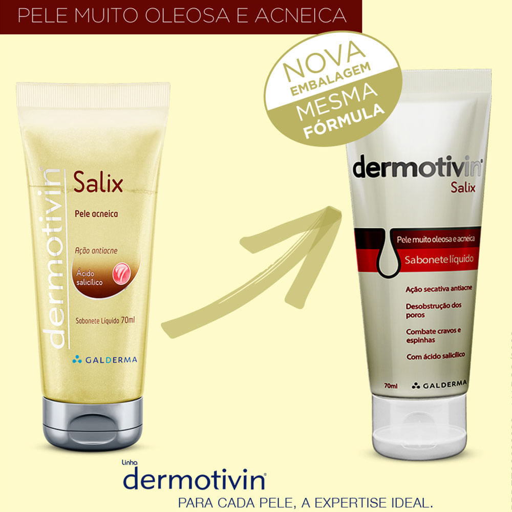 Sabonete Líquido Dermotivin Salix Pele Oleosa e Acnéica 70ml em Oferta -  Farmadelivery