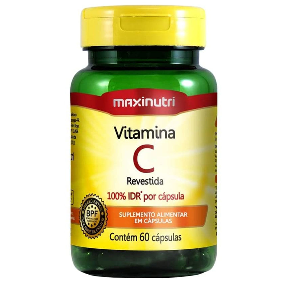 Vitamina C Revestida Maxinutri 100% IDR 60 Cápsulas Em Oferta ...