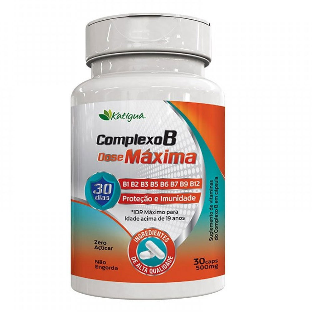 Complexo B Dose Max Katiguá 500mg 30 Cápsulas Em Oferta - Farmadelivery