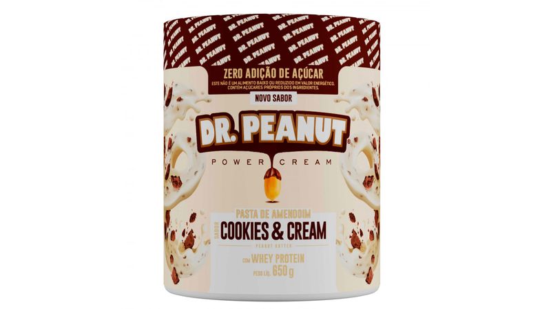 Pasta de Amendoim Dr Peanut Cookies Cream Whey Protein 650g em Oferta -  Farmadelivery