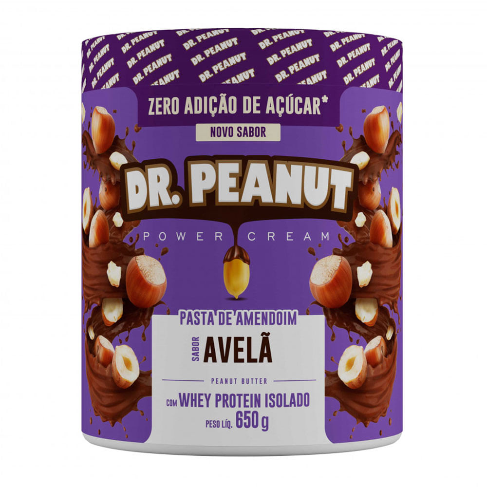 Pasta de Amendoim Dr Peanut Avelã com Whey Protein 650g - Farmadelivery