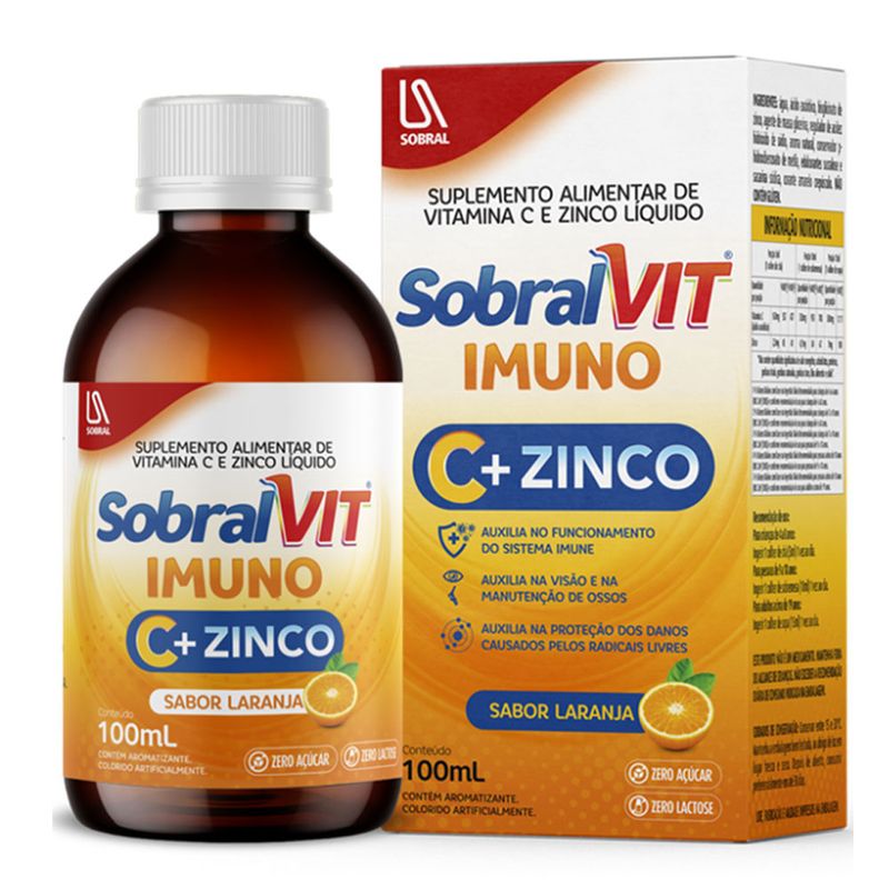 SobralVit Imuno C+Zinco Solução Oral Sabor Laranja 100ml em Oferta
