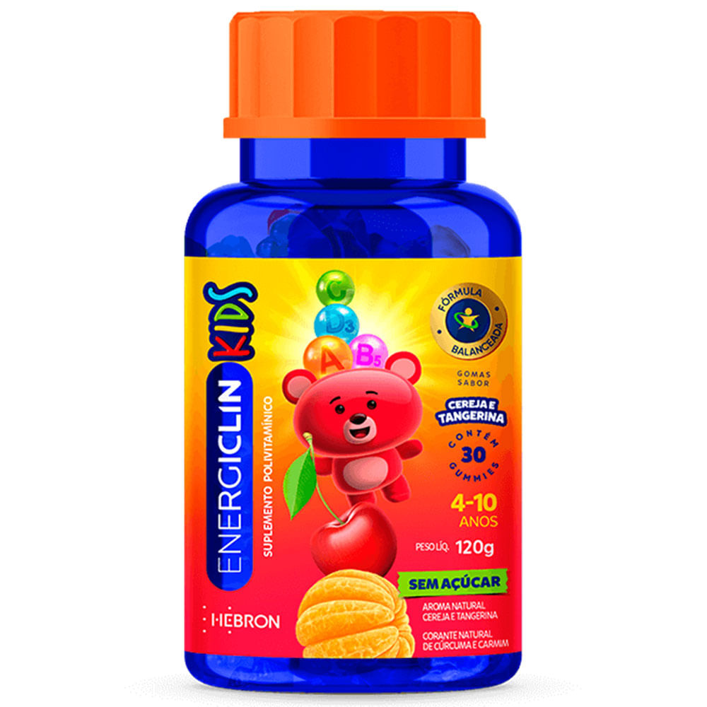 Imagem ilustrativa do suplemento vitamínico infantil Energiclin kids.