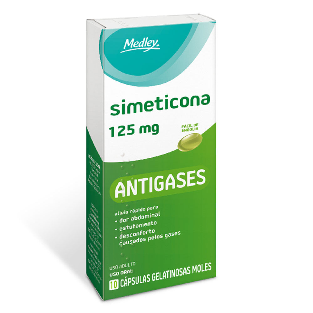 Simeticona 125mg Medley 10 Cápsulas Gelatinosas Moles