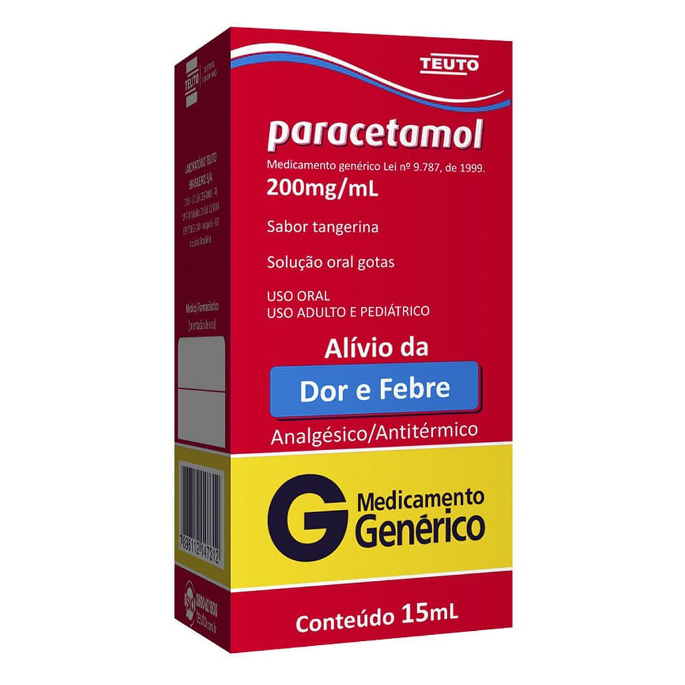 PARACETAMOL 200MG GOTAS 15ML TEUTO