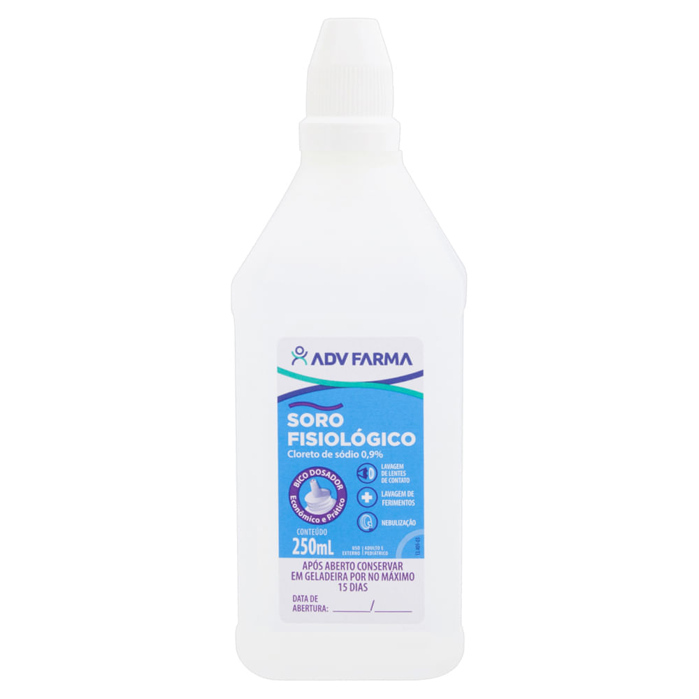Soro Fisiologico Adv Cloreto Sod 0,9% Bico Dosado 250Ml - Adv