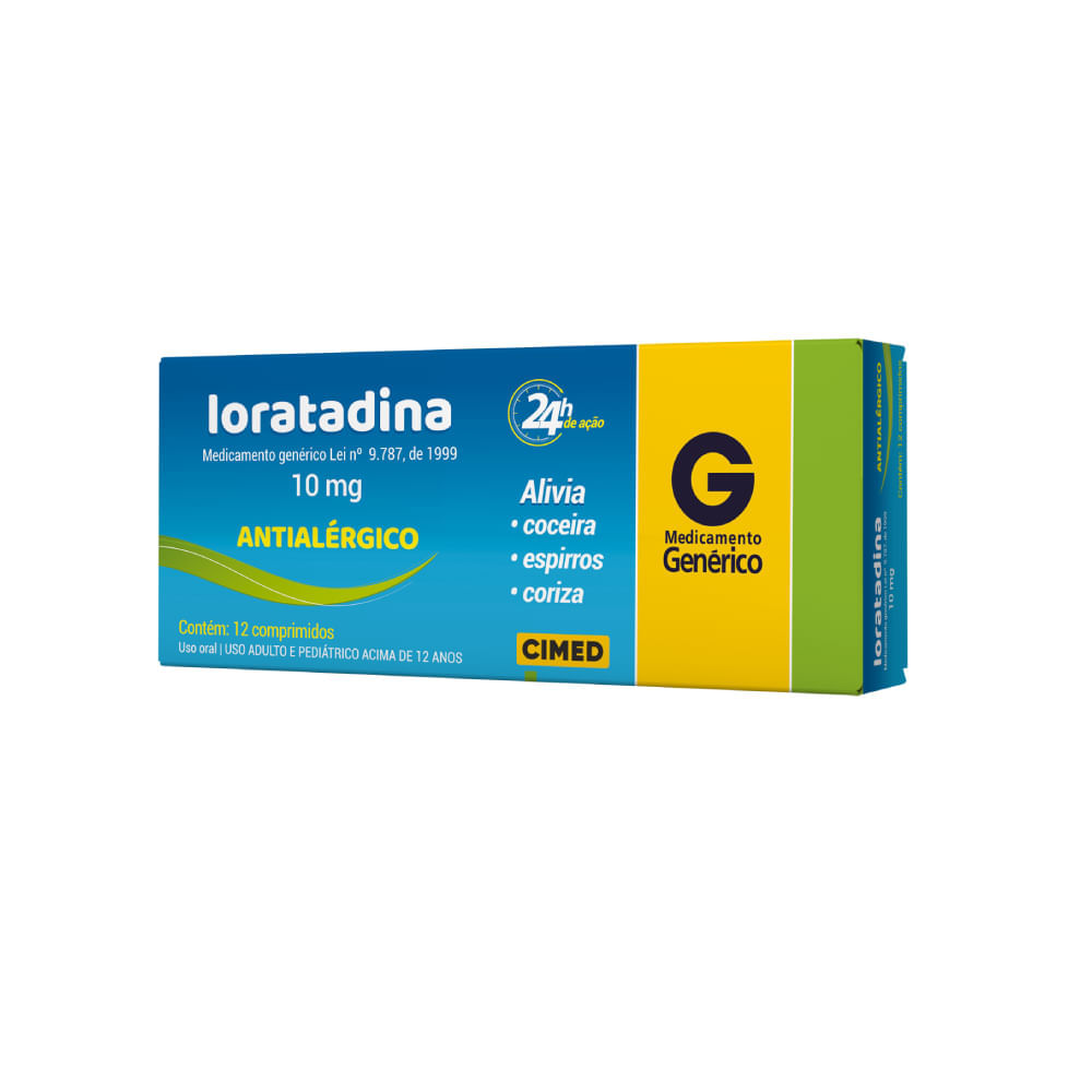 Loratadina 10Mlg Com 12 Comprimidos Cimed 