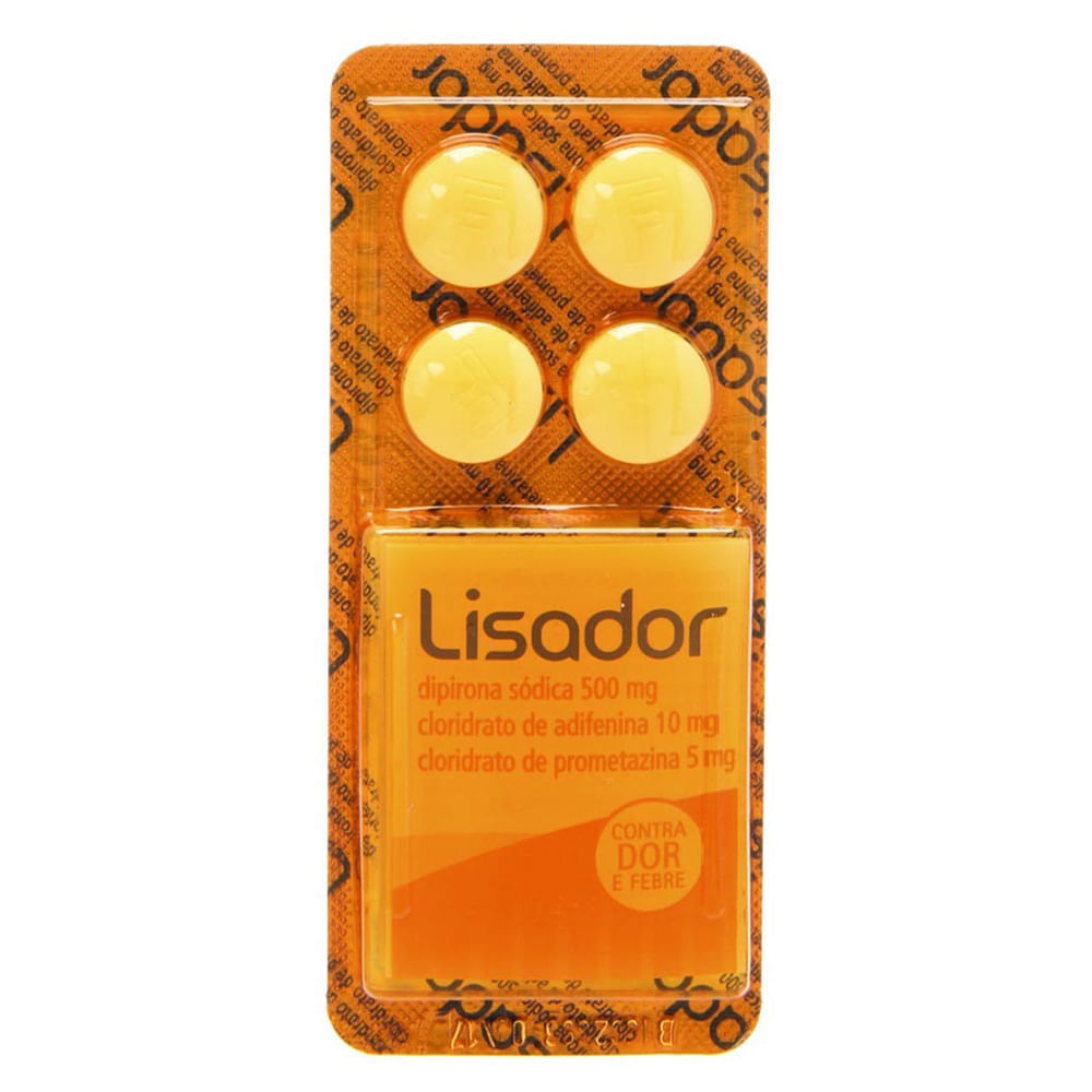 Lisador 10MG + 500MG + 5MG Comprimido simples - Blíster com 4 Comprimidos