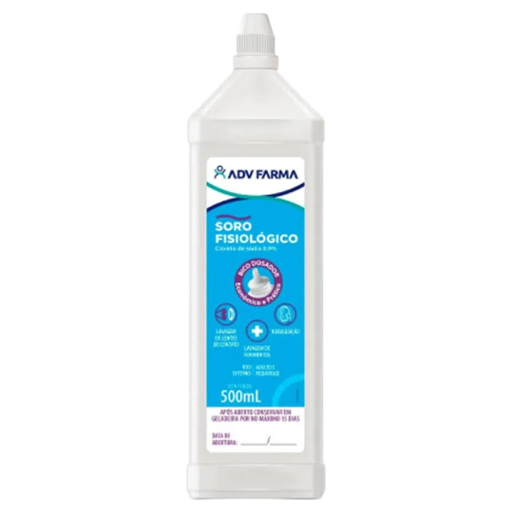Soro Fisiologico Adv Cloreto Sod 0,9% Bico Dosado 500Ml - Adv