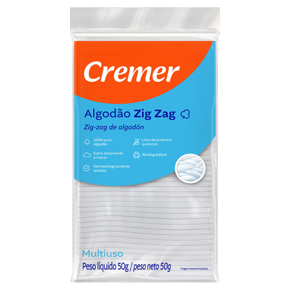 Algodao Cremer Zig Zag 50g Com Fecho Zip Lock